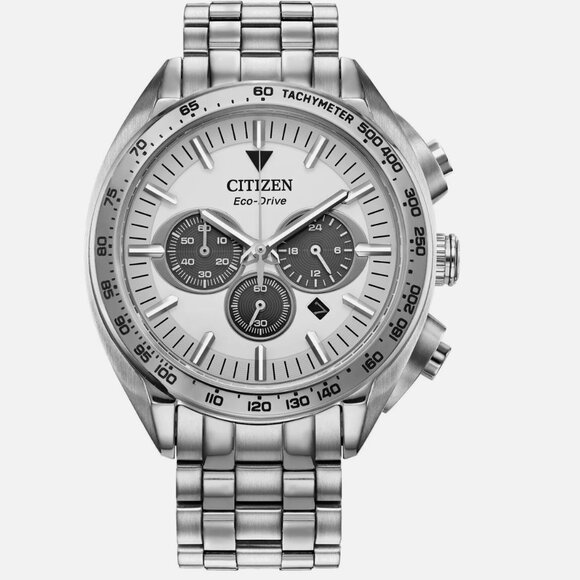 Citizen Eco-Drive 43mm Men's Calendar Silver Watch